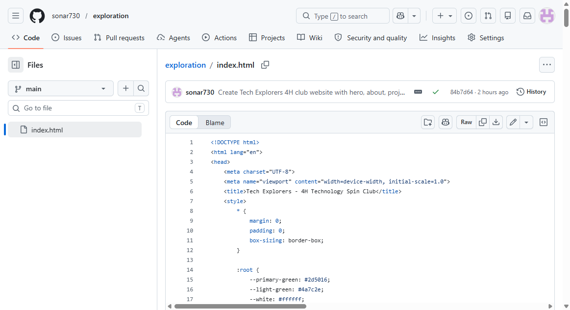 Using GitHub & AI to Create & Host Websites — Student Activity Guide | D36
